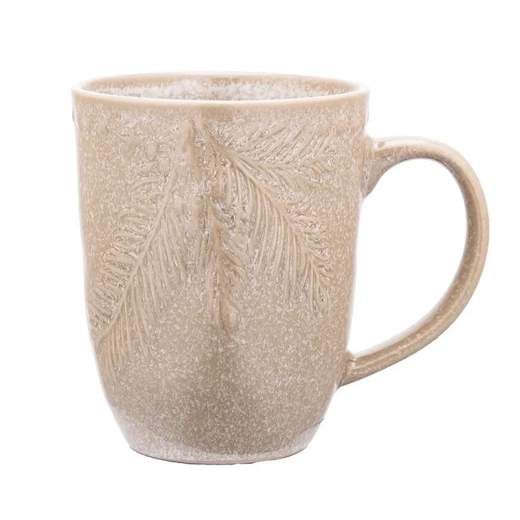 Altom Design, Sosnowy las, kubek ceramiczny baryłka, piaskowy, 420 ml