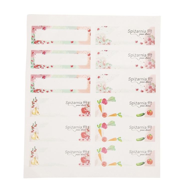 Altom Design, Spiżarnia pani domu, etykiety na słoiki, 17,5-21 cm, 12-12 szt.