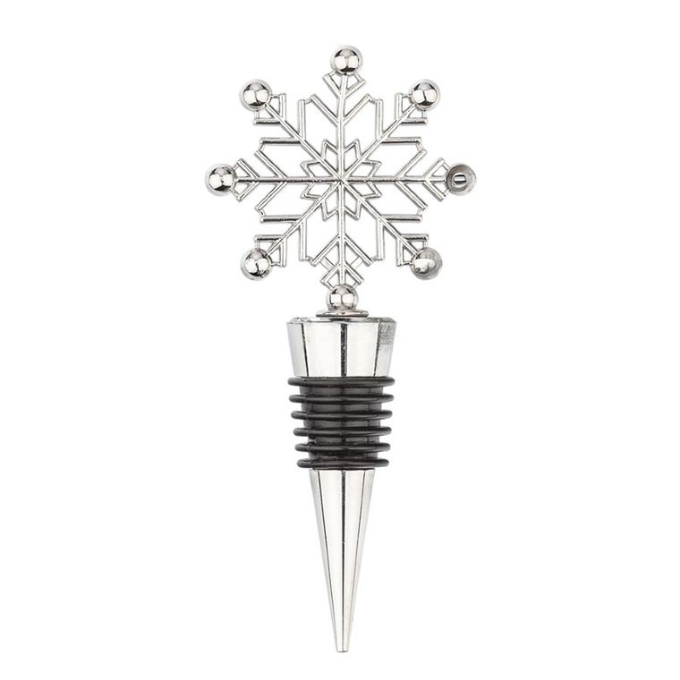 Altom Design, stopper do wina, śnieżynka, 11-5-3 cm, srebrny