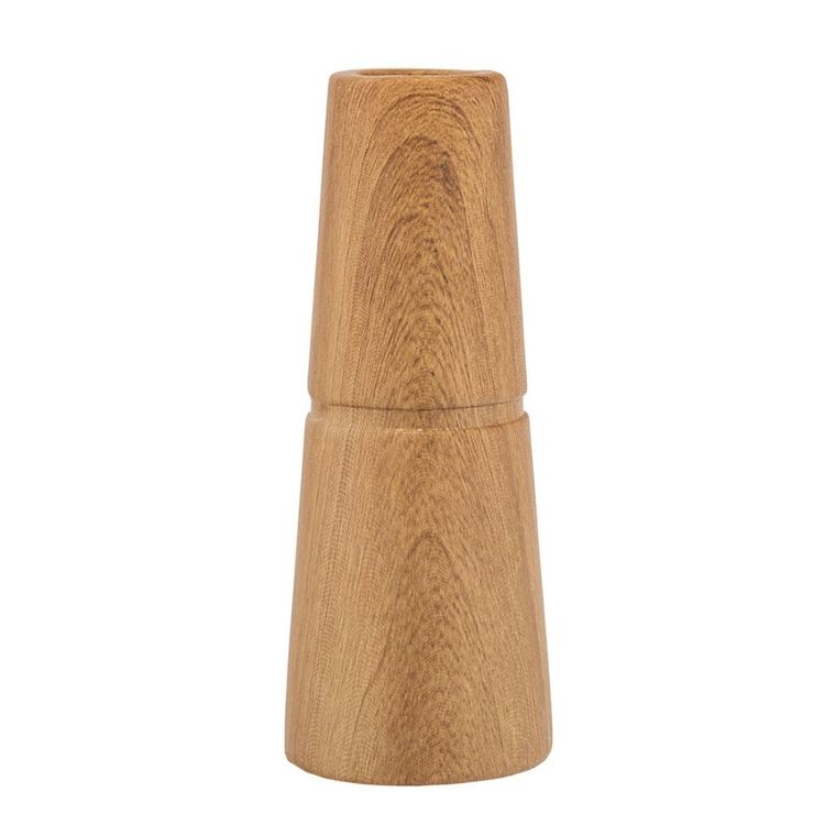 Altom Design, świecznik dolomitowy, imitacja drewna, 5.5-5.5-14.5 cm