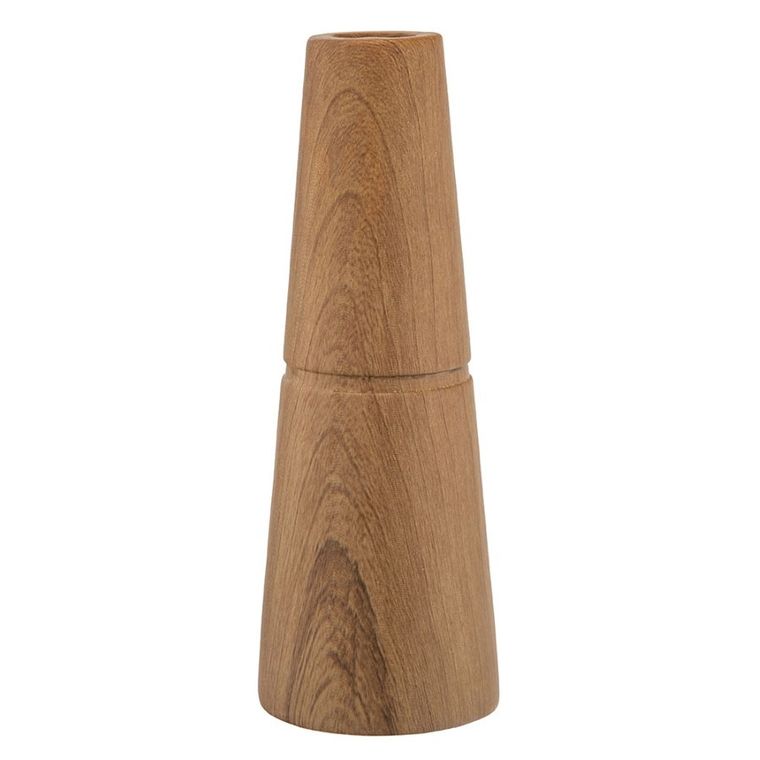 Altom Design, świecznik dolomitowy, imitacja drewna, 7-7-19.5 cm