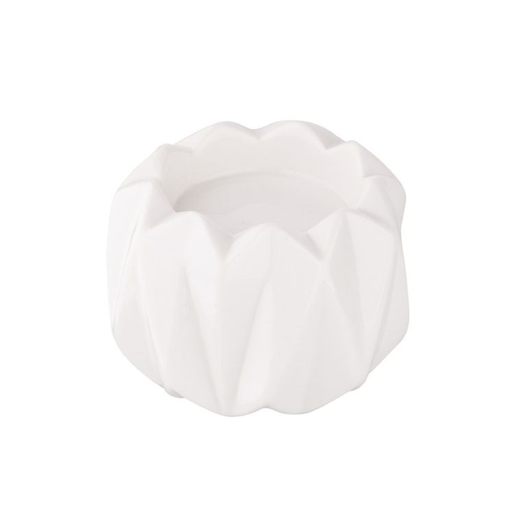Altom Design, świecznik porcelanowy, biały, 7-7-5 cm