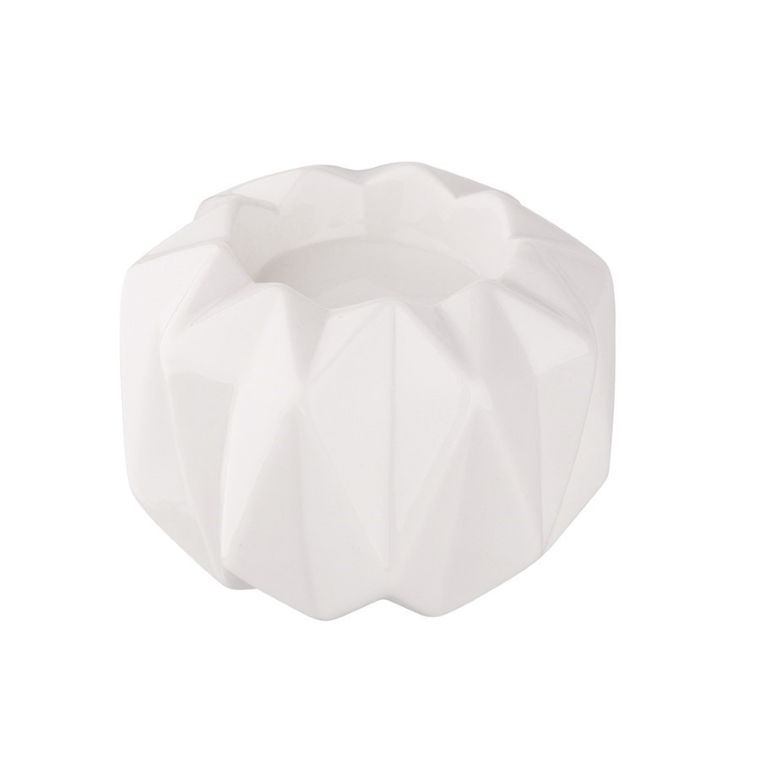 Altom Design, świecznik porcelanowy, biały, 9-9-6 cm