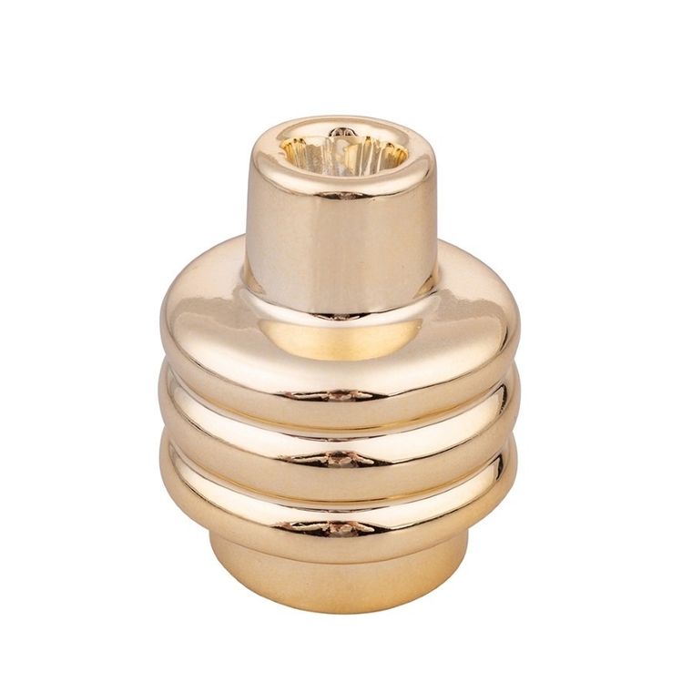 Altom Design, świecznik porcelanowy, złoty, 7-7-9 cm