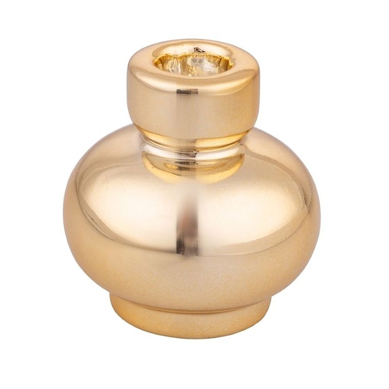 Altom Design, świecznik porcelanowy, złoty, 7.5-7.5-8 cm