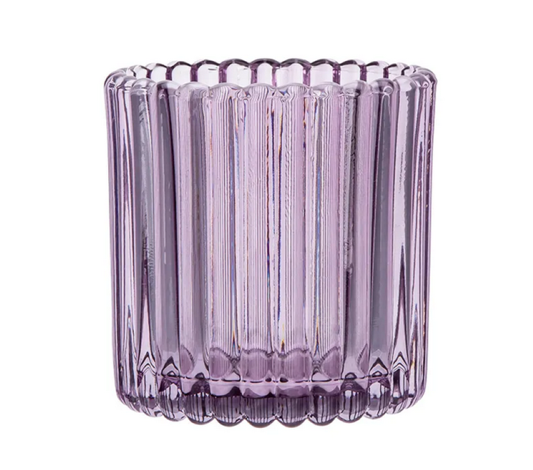 Altom Design, świecznik szklany, 7.5-7.5-7.5 cm, fioletowy
