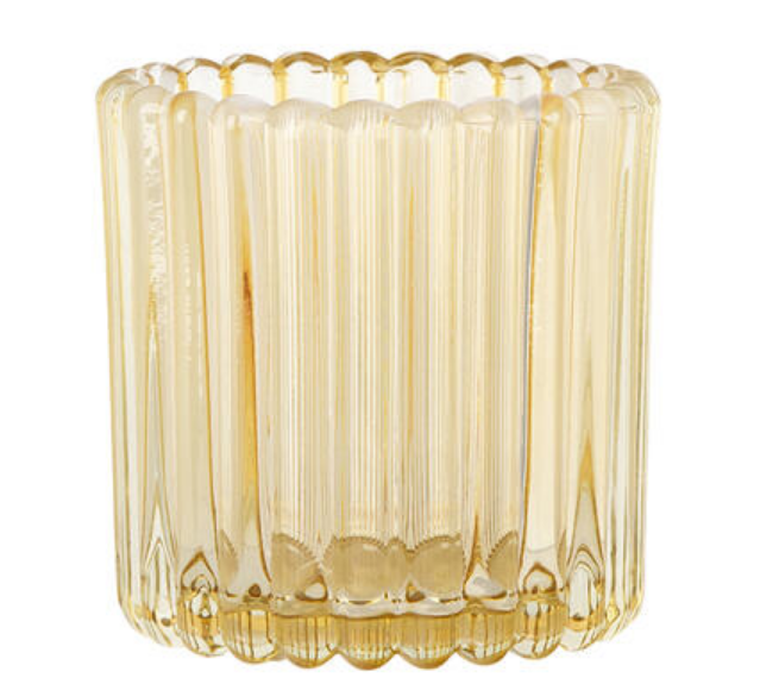 Altom Design, świecznik szklany, 7.5-7.5-7.5 cm, żółty