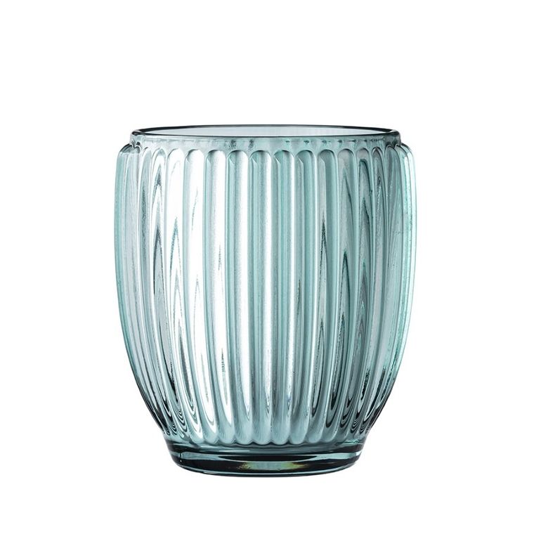 Altom Design, świecznik szklany, 8-8-9.5 cm, niebieski