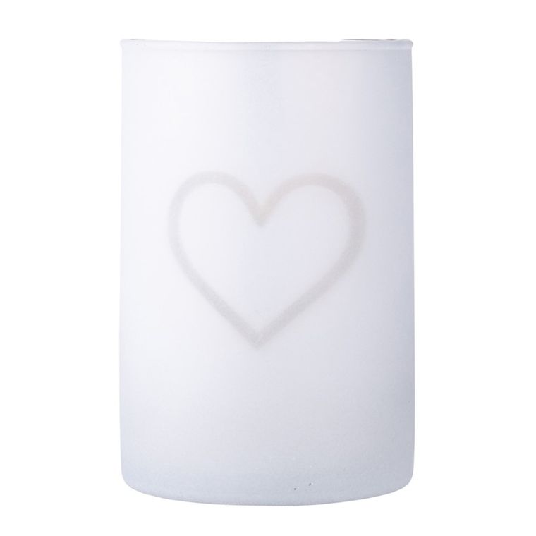 Altom Design, świecznik szklany, matowy ze złotym wykończeniem wewnątrz, 8-12 cm, serce