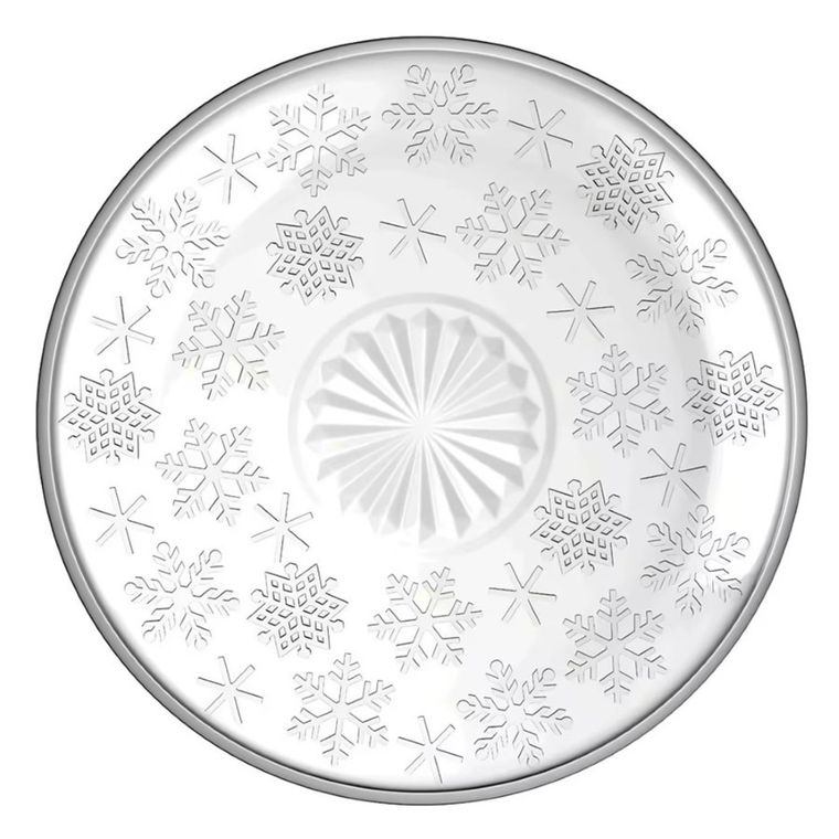 Altom Design, talerz szklany, średnica 17.5 cm, śnieżynki