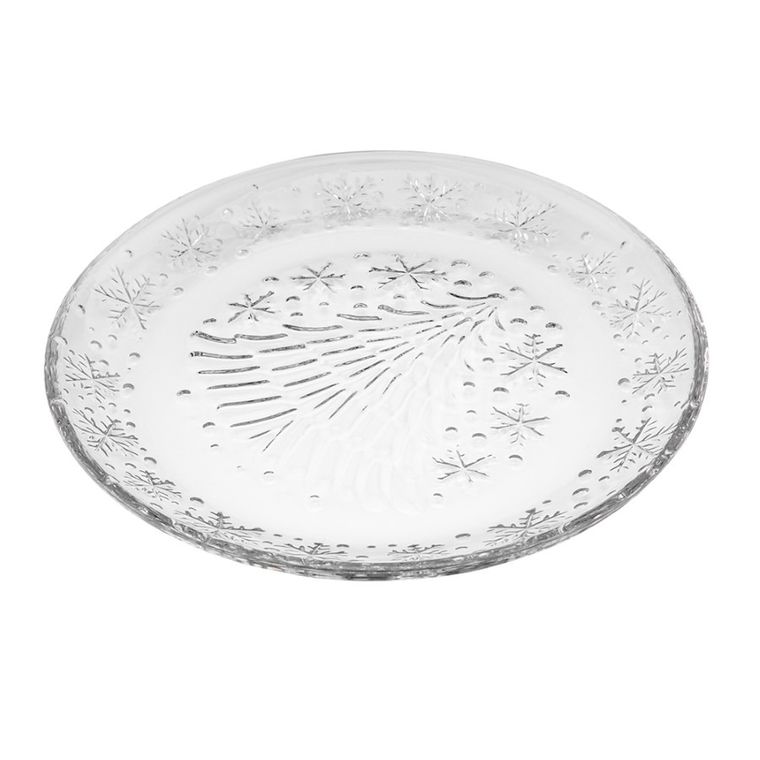 Altom Design, talerz szklany, średnica 21 cm, choinka
