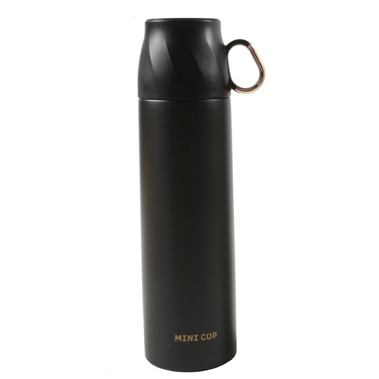 Altom Design, termos z zakrętką w kształcie filiżanki, 500 ml, czarny ze złotem