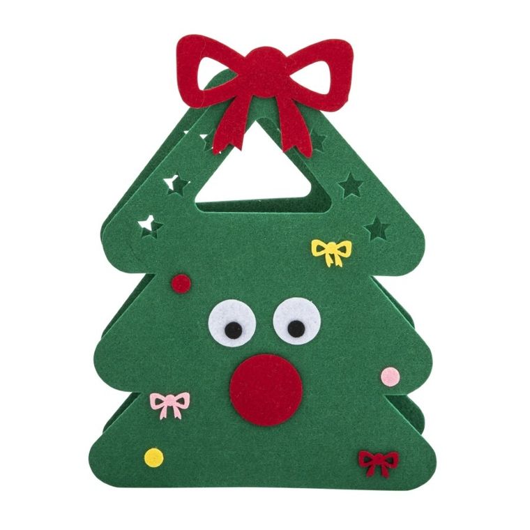 Altom Design, torebka prezentowa filcowa choinka, 19,5-8-23,5 cm