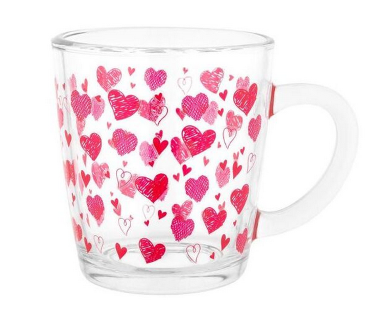 Altom Design, Toronto, kubek, 350 ml, rysowane serca