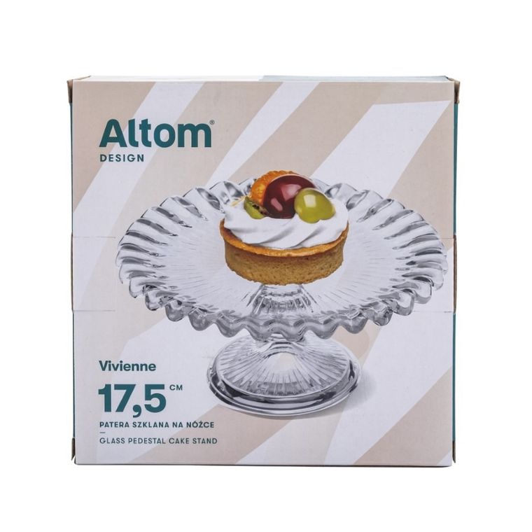 Altom Design, Vivienne, patera szklana na nóżce, 17,5 cm