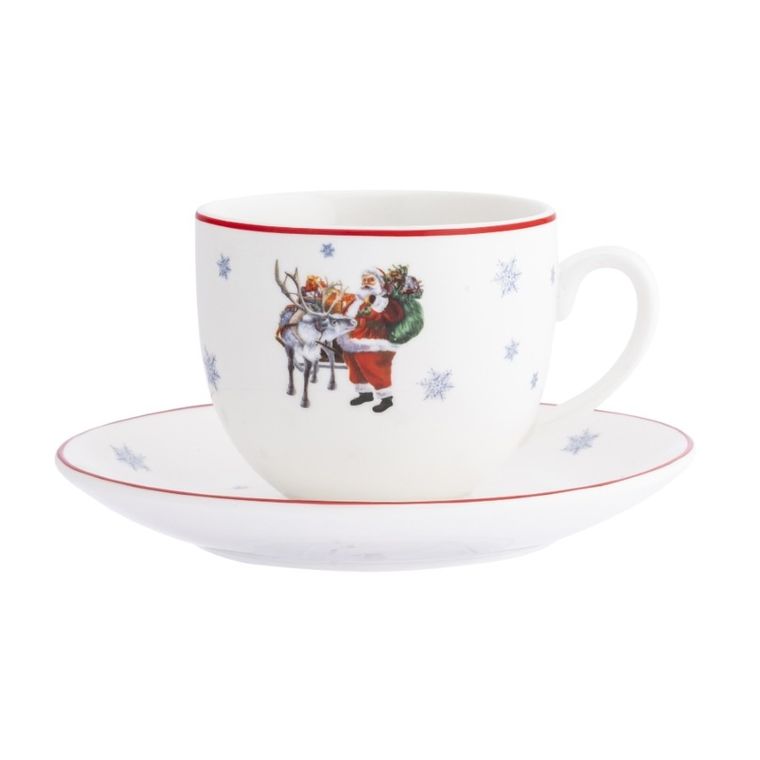 Altom Design, wyprawa mikołaja filiżanka ze spodkiem, 240 ml, w opasce
