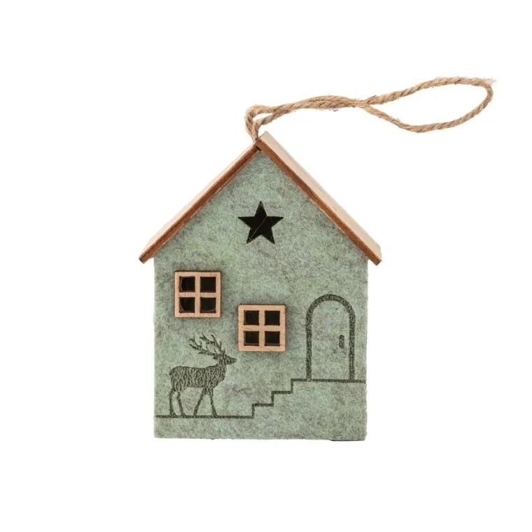 Altom Design, zawieszka filcowa, domek, 8-10-5 cm