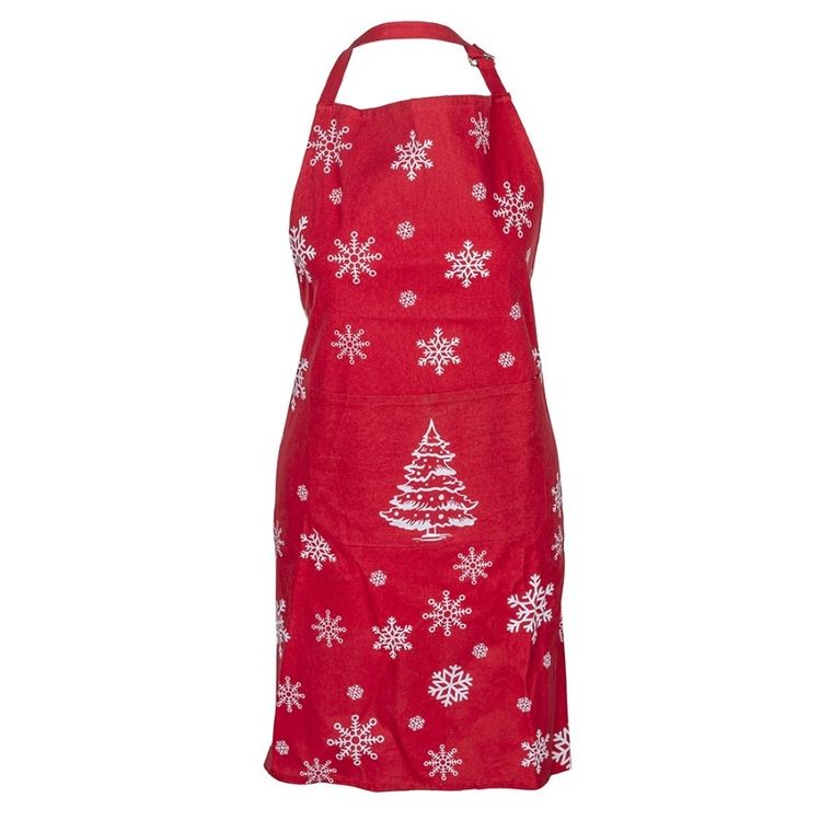 Altom Design, zimowa choinka fartuch kuchenny z kieszonką, 70-80 cm, bawełna, 100%