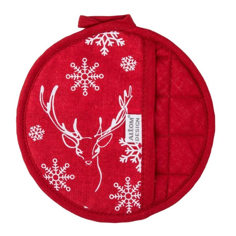 Altom Design, Zimowe marzenia, łapka kuchenna, średnica 18 cm, 100% bawełna