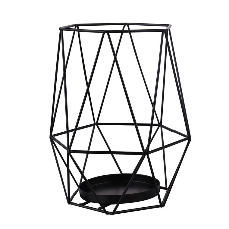 Altom, świecznik metalowy, 15-15-18 cm, czarny