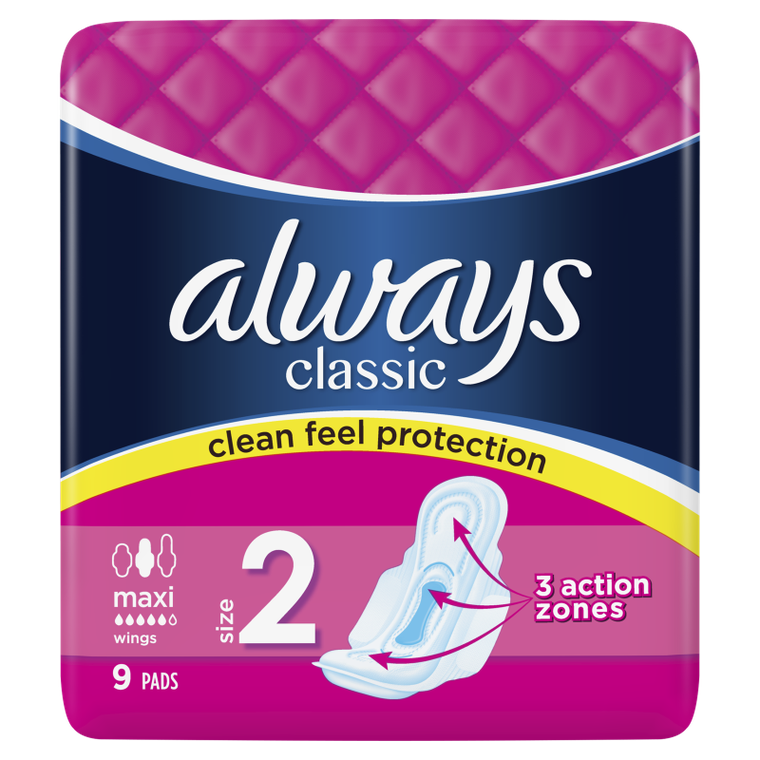 Always, Classic Long, podpaski ze skrzydełkami, 9 szt.
