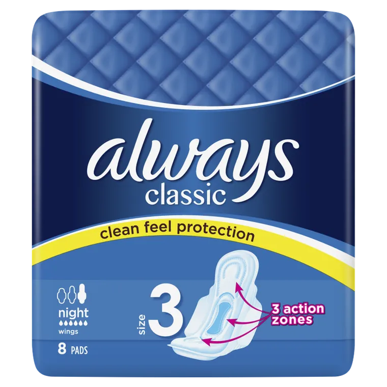 Always, Classic Night, podpaski ze skrzydełkami, 8 szt.