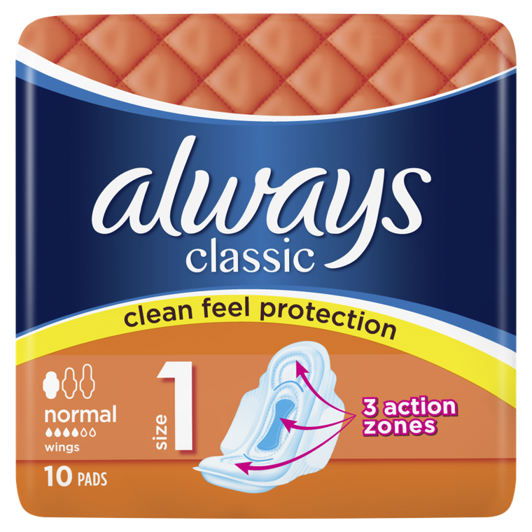 Always, Classic Normal, podpaski ze skrzydełkami, 10 szt.