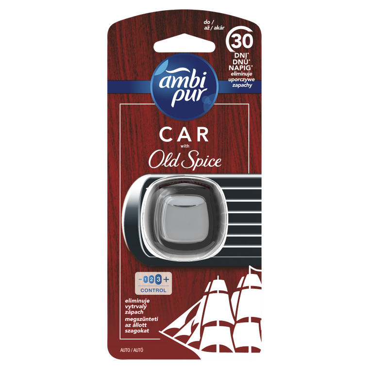 Ambi Pur, Car, zawieszka samochodowa z zapachem Old Spice, 2 ml, zestaw startowy