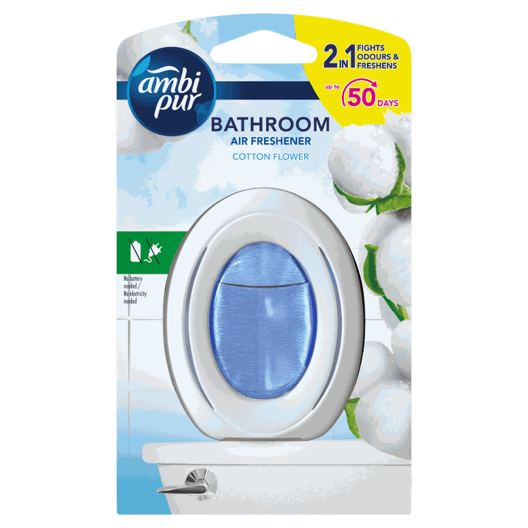 Ambi Pur, Cotton Fresh, odświeżacz powietrza do łazienki, 1 szt.