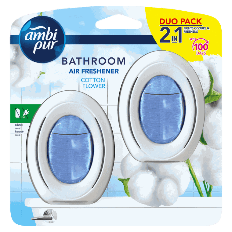Ambi Pur, Cotton Fresh, odświeżacz powietrza do łazienki, 2 szt.