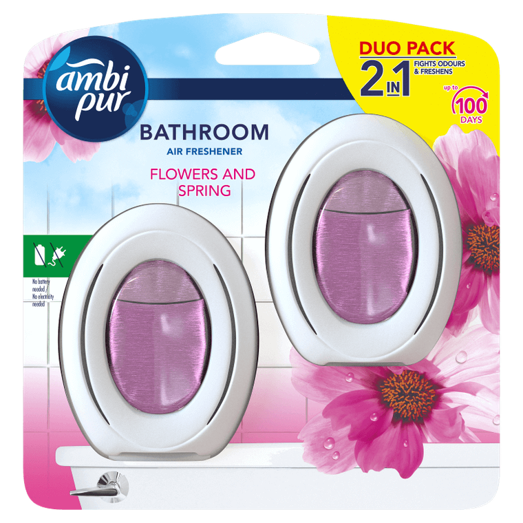 Ambi Pur, Flowers and Spring, odświeżacz powietrza do łazienki, 2 szt.