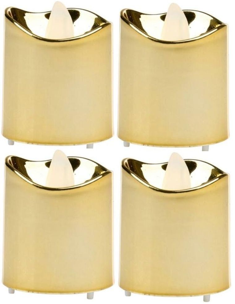 Ambiance Light, zestaw 4 świeczek tea light, led gold