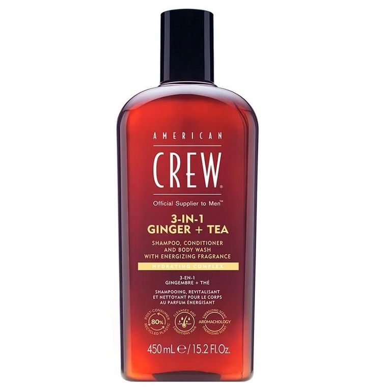 American Crew, 3-in-1 Ginger + Tea, szampon + odżywka + żel do mycia ciała, 450 ml