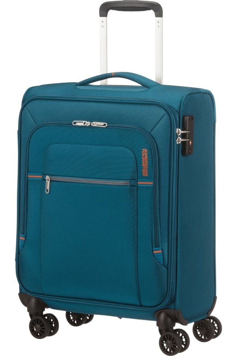 American Tourister, Crosstrack Spinner, walizka, navy/orange, 55-40-20 cm