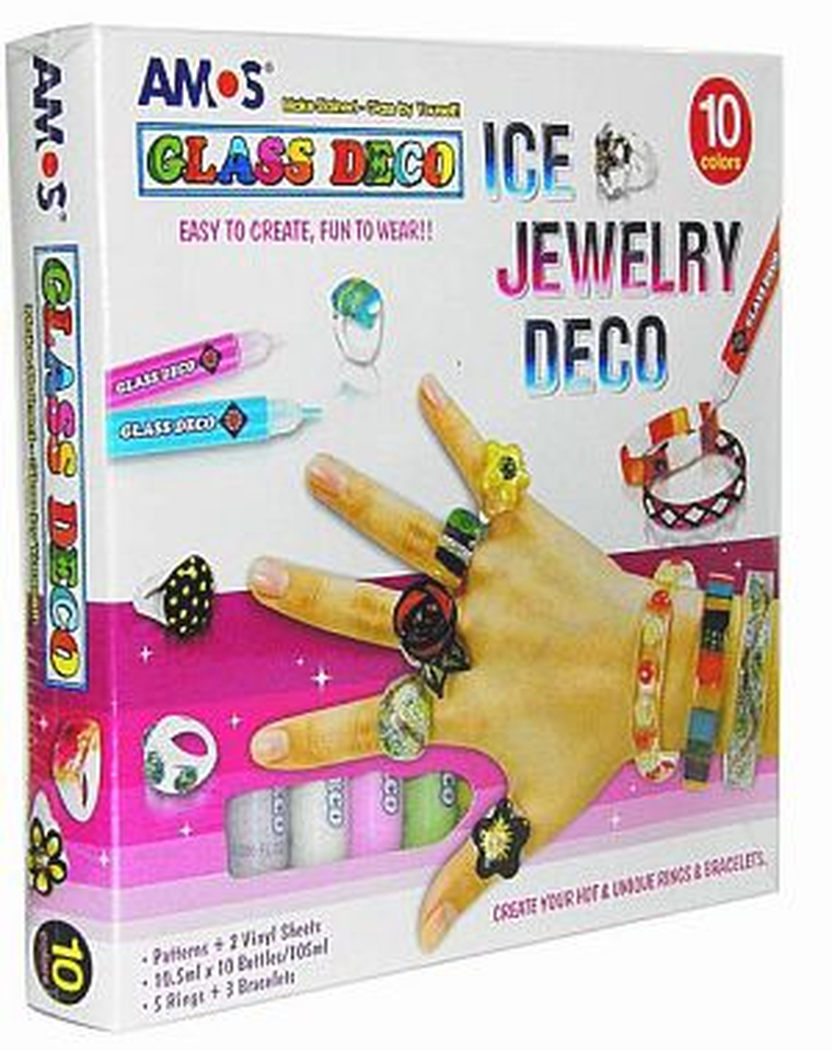 Amos, farby witrażowe, Biżuteria, 10 kolorów