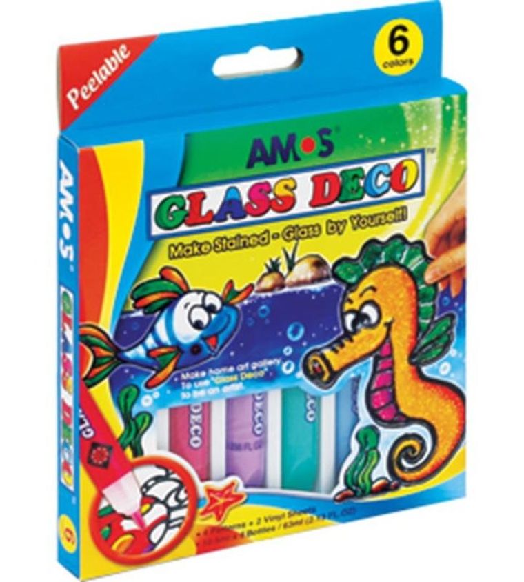 Amos, Glass Deco, farby witrażowe, 6 kolorów