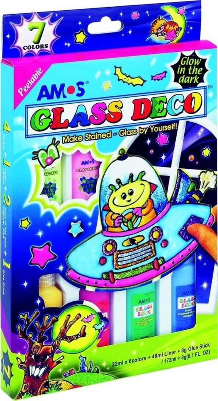 Amos, Glass Deco, farby witrażowe, 7 kolorów