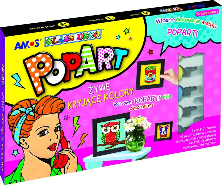 Amos, Popart, farby witrażowe