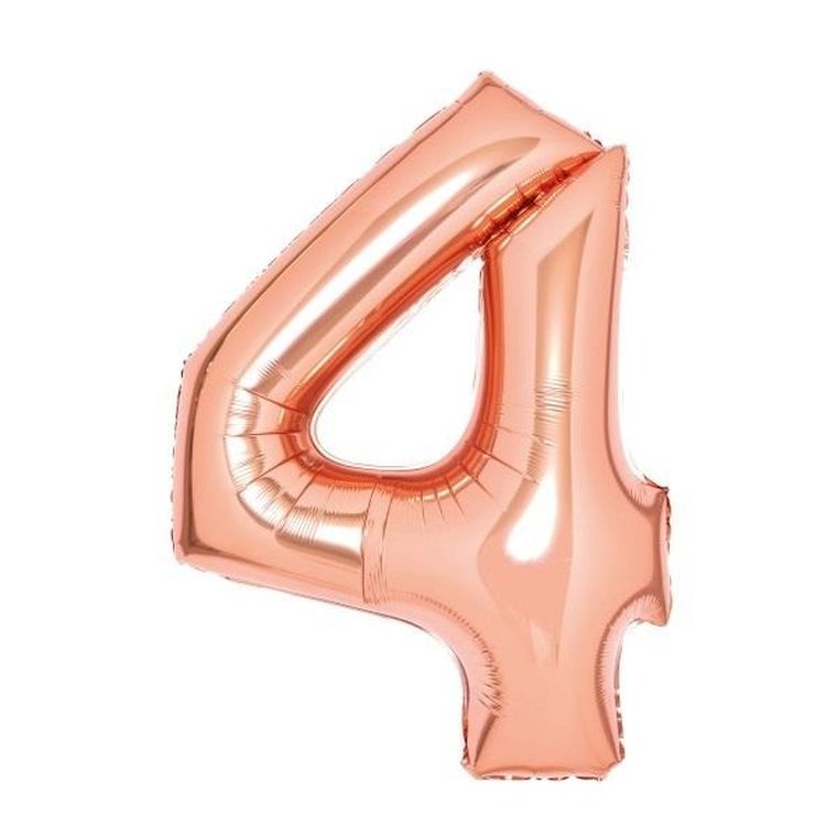 Amscan, balon foliowy cyfra 4, różowe złoto, 51-66 cm