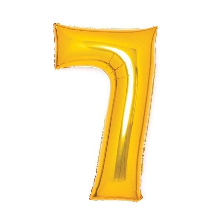 Amscan, balon foliowy cyfra 7, złota, 45-66 cm