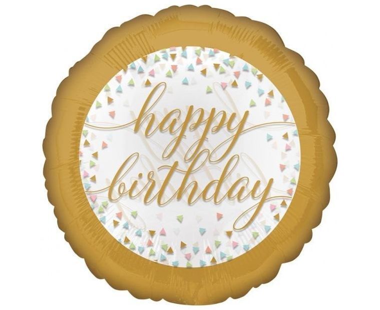 Amscan, balon foliowy, Happy Birthday Pastel Confetti, 46 cm