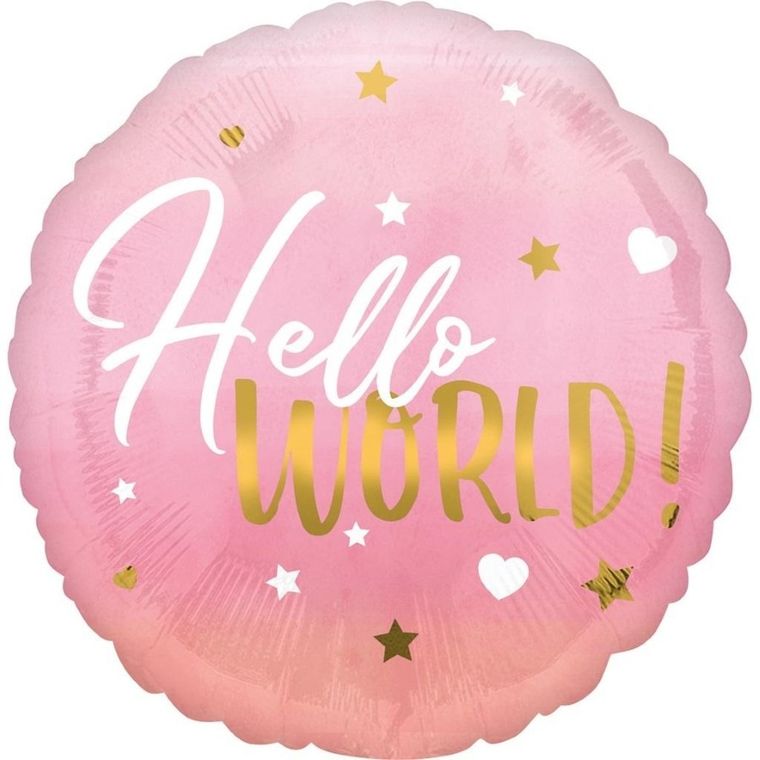 Amscan, balon foliowy, Hello World