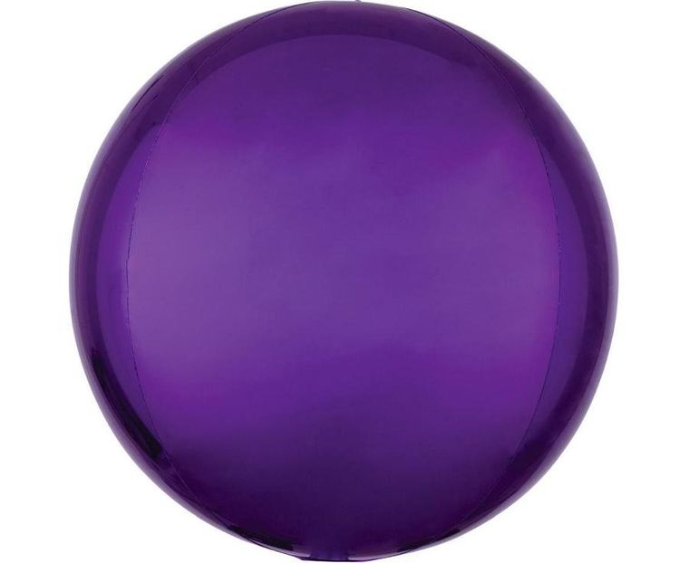 Amscan, balon foliowy, kula, fioletowa, 38 cm