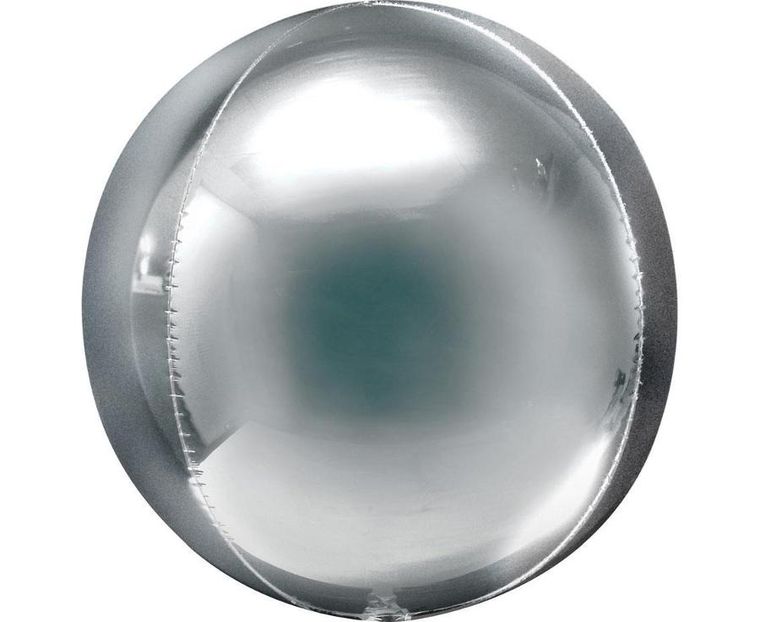 Amscan, balon foliowy, kula srebrna, 53-53 cm