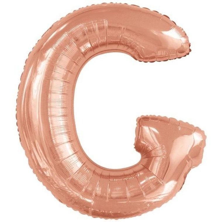 Amscan, balon foliowy litera G, różowe złoto, 74-86 cm