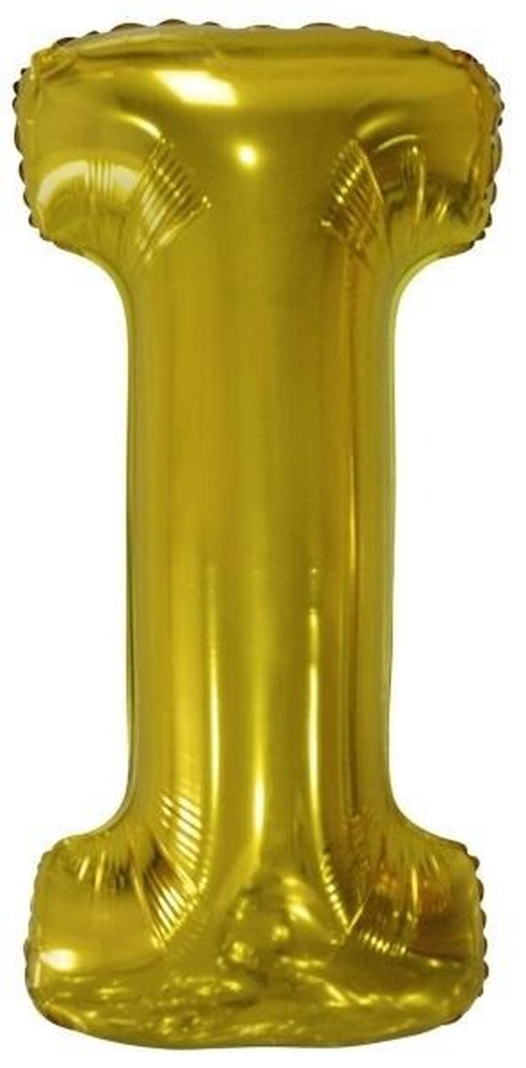 Amscan, balon foliowy litera I, złota, 40,5-86 cm