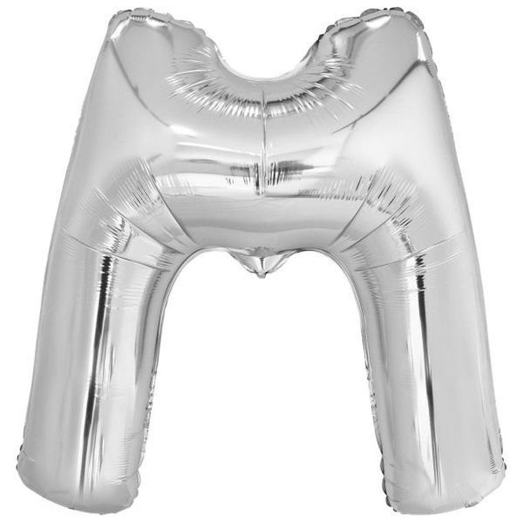 Amscan, balon foliowy litera M, srebrna, 69,5-86 cm