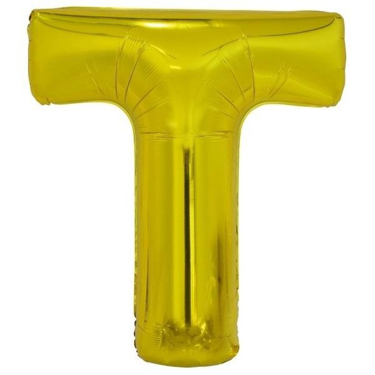 Amscan, balon foliowy litera T, złota, 74-86 cm