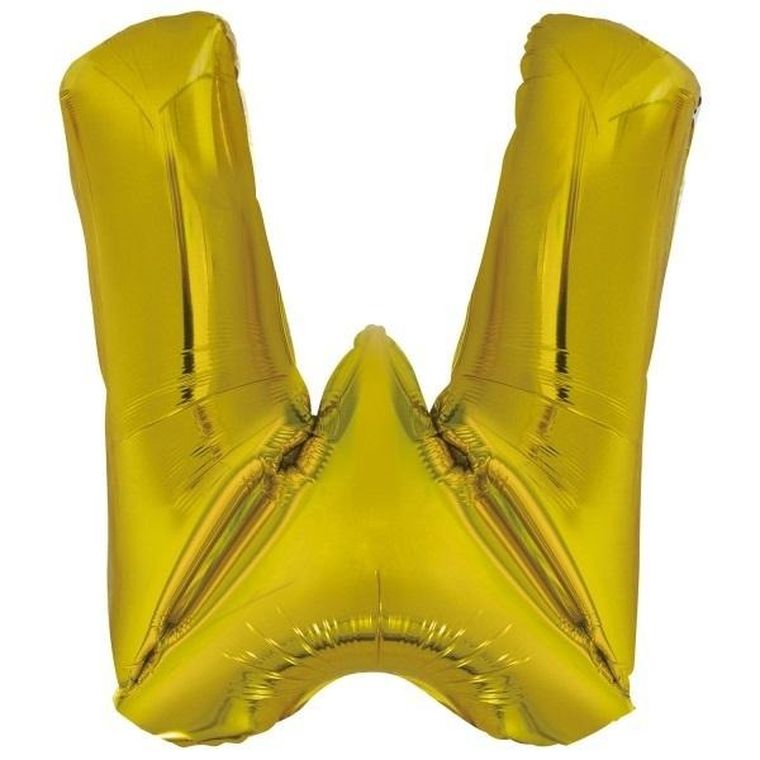 Amscan, balon foliowy litera W, złota, 79-86 cm