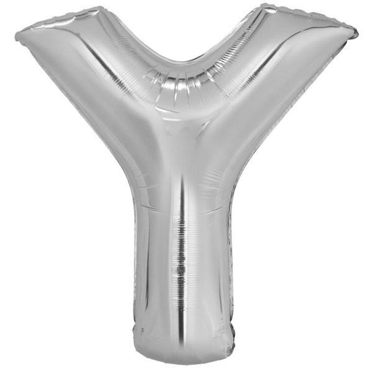 Amscan, balon foliowy litera Y, srebrna, 76-86 cm